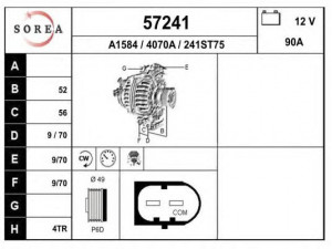 EAI 57241 kintamosios srovės generatorius
A6461540002