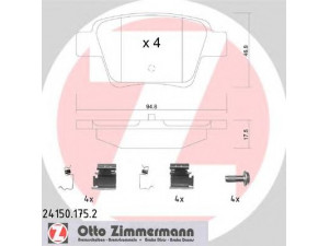 ZIMMERMANN 24150.175.2 stabdžių trinkelių rinkinys, diskinis stabdys 
 Techninės priežiūros dalys -> Papildomas remontas
4253.22, 4253.25, 4253.40, 4254.01