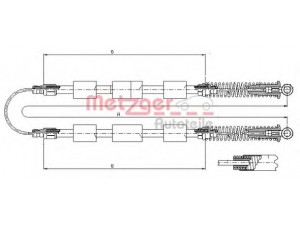 METZGER 321.20 trosas, stovėjimo stabdys 
 Stabdžių sistema -> Valdymo svirtys/trosai
46517955