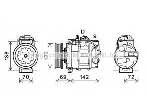 PRASCO VWK321 kompresorius, oro kondicionierius 
 Oro kondicionavimas -> Kompresorius/dalys
7L6820803B, 7L6820803H