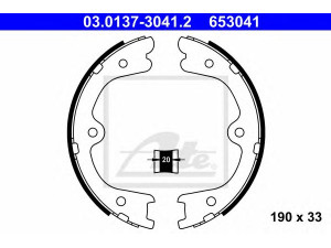 ATE 03.0137-3041.2 stabdžių trinkelių komplektas, stovėjimo stabdis 
 Stabdžių sistema -> Rankinis stabdys
D4060-CA01A, D4060-CA01A