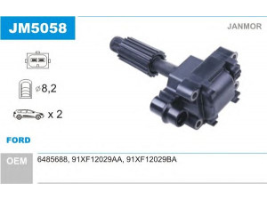 JANMOR JM5058 ritė, uždegimas 
 Kibirkšties / kaitinamasis uždegimas -> Uždegimo ritė
6485688, 91XF-12029-AA, 91XF-12029-BA