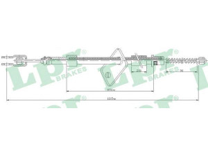 LPR C1676B trosas, stovėjimo stabdys 
 Stabdžių sistema -> Valdymo svirtys/trosai
7701348269, 7701348269