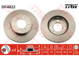 TRW DF4022 stabdžių diskas 
 Stabdžių sistema -> Diskinis stabdys -> Stabdžių diskas
MB699282, MB699283, MB950922, MR449769