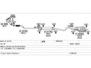 MTS C250142005260 išmetimo sistema 
 Išmetimo sistema -> Išmetimo sistema, visa
