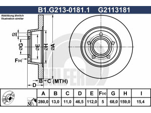 GALFER B1.G213-0181.1 stabdžių diskas 
 Stabdžių sistema -> Diskinis stabdys -> Stabdžių diskas
8D0 615 301 A