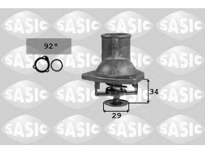 SASIC 9000297 termostatas, aušinimo skystis 
 Aušinimo sistema -> Termostatas/tarpiklis -> Thermostat
1338049