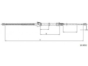 CABOR 10.9052 trosas, stovėjimo stabdys 
 Stabdžių sistema -> Valdymo svirtys/trosai
6Q0609721B, 6Q0609721H, 6Q0609721M