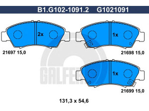 GALFER B1.G102-1091.2 stabdžių trinkelių rinkinys, diskinis stabdys 
 Techninės priežiūros dalys -> Papildomas remontas
45022-S04-602, 45022-S04-G00, 45022-S04-G02