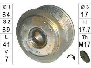 ERA 219141 laisvos eigos sankaba, kint. sr. generatorius 
 Diržinė pavara -> Laisvos eigos sankaba, kint. sr. generatorius
A3TG2681ZE, A3TJ0781, A3TJ0781AE