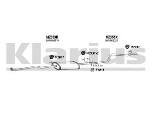 KLARIUS 600299U išmetimo sistema 
 Išmetimo sistema -> Išmetimo sistema, visa