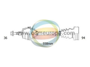 ODM-MULTIPARTS 18-211900 kardaninis velenas 
 Ratų pavara -> Kardaninis velenas
1K0407271AP, 1K0407451X