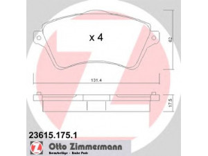 ZIMMERMANN 23615.175.1 stabdžių trinkelių rinkinys, diskinis stabdys 
 Techninės priežiūros dalys -> Papildomas remontas
SFP000010, SFP000020, SFP500100