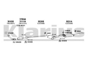 KLARIUS 790054U išmetimo sistema 
 Išmetimo sistema -> Išmetimo sistema, visa