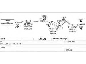 MTS C380677007289 išmetimo sistema 
 Išmetimo sistema -> Išmetimo sistema, visa