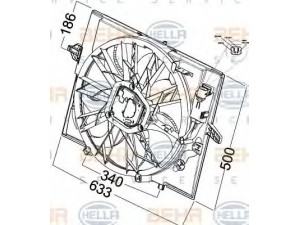 HELLA 8EW 351 041-271 ventiliatorius, radiatoriaus 
 Aušinimo sistema -> Oro aušinimas
17 42 7 524 881, 7 524 881