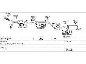 MTS C310287007778 išmetimo sistema 
 Išmetimo sistema -> Išmetimo sistema, visa