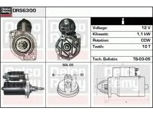 DELCO REMY DRS6300 starteris 
 Elektros įranga -> Starterio sistema -> Starteris
02A911023F, 02A911023FX