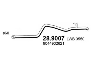 ASSO 28.9007 išleidimo kolektorius 
 Išmetimo sistema -> Išmetimo vamzdžiai
9044900921, 9044902621