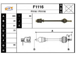 SNRA F1116 kardaninis velenas 
 Ratų pavara -> Kardaninis velenas