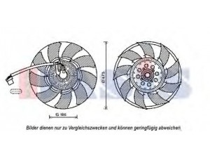 AKS DASIS 028002N sankaba, radiatoriaus ventiliatorius 
 Aušinimo sistema -> Radiatoriaus ventiliatorius