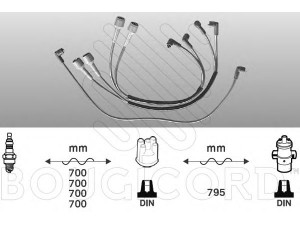 BOUGICORD 6201 uždegimo laido komplektas 
 Kibirkšties / kaitinamasis uždegimas -> Uždegimo laidai/jungtys
60504232, 60504325, 60504823, 60584128