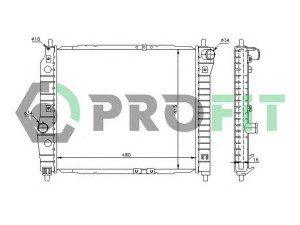 PROFIT PR 1703A2 radiatorius, variklio aušinimas 
 Aušinimo sistema -> Radiatorius/alyvos aušintuvas -> Radiatorius/dalys
96536523, P96536523, 96443475, 96536523