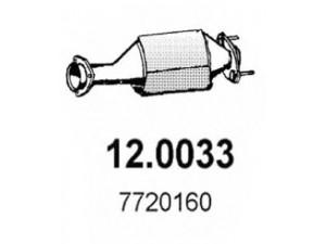 ASSO 12.0033 katalizatoriaus keitiklis 
 Išmetimo sistema -> Katalizatoriaus keitiklis
50012386, 7720160