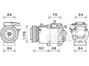 VAN WEZEL 8200K422 kompresorius, oro kondicionierius 
 Oro kondicionavimas -> Kompresorius/dalys
977013K520