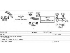 MTS C070506013663 išmetimo sistema 
 Išmetimo sistema -> Išmetimo sistema, visa