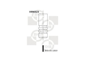 BGA V990323 įleidimo vožtuvas 
 Variklis -> Variklio uždegimo laiko reguliavimo kontrolė -> Vožtuvų eilė -> Vožtuvai/dalys
036109601S, 036109601AD, 036109601AK