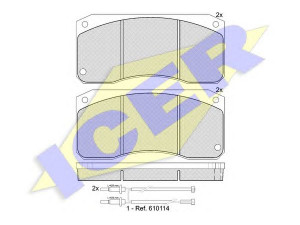 ICER 150833 stabdžių trinkelių rinkinys, diskinis stabdys 
 Techninės priežiūros dalys -> Papildomas remontas
5000 297 198, 5000 297 345, 5000 525 640