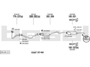 BOSAL 060.081.21 išmetimo sistema 
 Išmetimo sistema -> Išmetimo sistema, visa