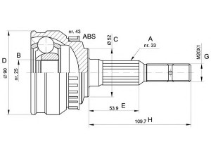 OPEN PARTS CVJ5048.10 jungčių komplektas, kardaninis velenas 
 Ratų pavara -> Sujungimai/komplektas
0374015, 0374126, 374015, 374126