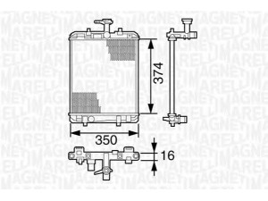 MAGNETI MARELLI 350213392000 radiatorius, variklio aušinimas 
 Aušinimo sistema -> Radiatorius/alyvos aušintuvas -> Radiatorius/dalys
1330P4, 164000Q010, 1330P4