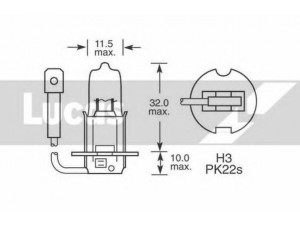 LUCAS ELECTRICAL LLB460PR lemputė, prožektorius; lemputė, priekinis žibintas; lemputė, rūko žibintas 
 Kėbulas -> Pagalbiniai žibintai/dalys -> Rūko žibintas/dalys -> Lemputė, rūko žibintas