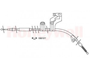 BENDIX 432942B trosas, stovėjimo stabdys 
 Stabdžių sistema -> Valdymo svirtys/trosai
3B0609722F, 3B0609722K, 3B0609722Q