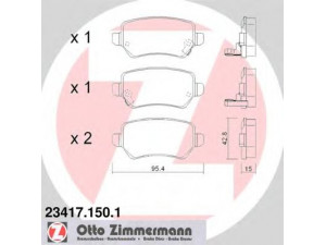 ZIMMERMANN 23417.150.1 stabdžių trinkelių rinkinys, diskinis stabdys 
 Techninės priežiūros dalys -> Papildomas remontas
1605086, 1605625, 1605967, 93169143