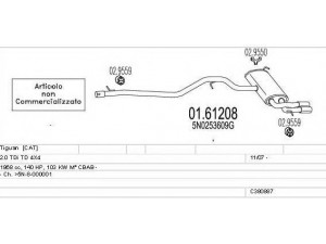 MTS C380887023088 išmetimo sistema 
 Išmetimo sistema -> Išmetimo sistema, visa