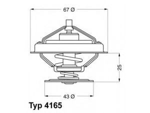 WAHLER 4165.79D termostatas, aušinimo skystis 
 Aušinimo sistema -> Termostatas/tarpiklis -> Thermostat
473 8169, 9842 4854, 9843 3497