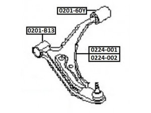 ASVA 0201-60Y valdymo svirties/išilginių svirčių įvorė 
 Ašies montavimas/vairavimo mechanizmas/ratai -> Valdymo svirtis/pasukamosios svirties sujungimas -> Montavimas/sutvirtinimas
54570-50Y11, 54501-52Y70, 54500-52Y70