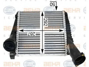 HELLA 8ML 376 723-471 tarpinis suslėgto oro aušintuvas, kompresorius 
 Variklis -> Oro tiekimas -> Įkrovos agregatas (turbo/superįkrova) -> Tarpinis suslėgto oro aušintuvas
7L0 145 803 A, 7L0 145 803 E, 7L6 145 803 E