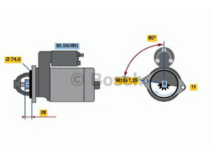 BOSCH 0 001 107 438 starteris 
 Elektros įranga -> Starterio sistema -> Starteris
28100-0Q021