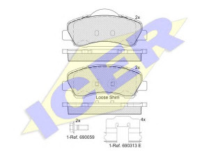 ICER 182131 stabdžių trinkelių rinkinys, diskinis stabdys 
 Techninės priežiūros dalys -> Papildomas remontas
16 086 913 80, 16 086 913 80