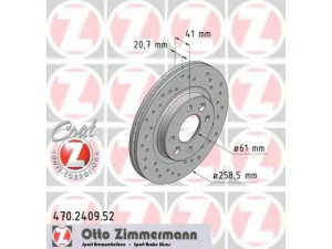 ZIMMERMANN 470.2409.52 stabdžių diskas 
 Dviratė transporto priemonės -> Stabdžių sistema -> Stabdžių diskai / priedai
40206-00QAA, 7700 780 892, 7700 813 549