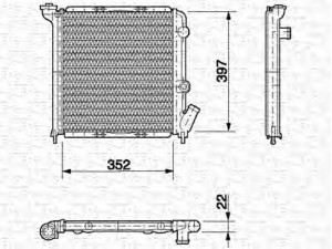 MAGNETI MARELLI 350213613000 radiatorius, variklio aušinimas 
 Aušinimo sistema -> Radiatorius/alyvos aušintuvas -> Radiatorius/dalys
7700757930, 7700773968, 7702146438