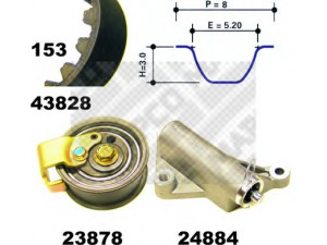 MAPCO 23827 paskirstymo diržo komplektas 
 Techninės priežiūros dalys -> Papildomas remontas
058 198 479, 058 198 479