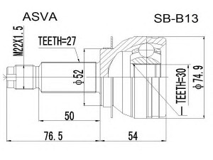 ASVA SB-B13 jungčių komplektas, kardaninis velenas 
 Ratų pavara -> Sujungimai/komplektas
28393-AG000, 28393-AG001, 28393-AG002