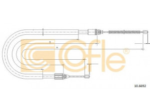 COFLE 10.6692 trosas, stovėjimo stabdys 
 Stabdžių sistema -> Valdymo svirtys/trosai
7700420314, 7700424472, 7700846156