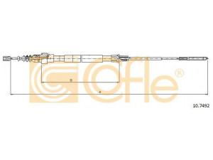 COFLE 10.7492 trosas, stovėjimo stabdys 
 Stabdžių sistema -> Valdymo svirtys/trosai
357609721A, 357609721D, 357609721E